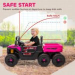 24V 4WD Kids Ride On Car with 6 Wheels Electric Ride On Car with Dump Bed, Remote for 3-8 Years, Pink - Image 8