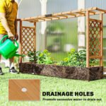 Wooden Planter Box with Trellis, Hanging Roof and Drainage Holes for Climbing Plants, Vegetables, Herbs and Flowers - Image 6