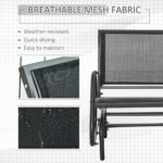 2-Piece Outdoor Glider Swing, Rocking Chair Set with Breathable Mesh Fabric, Sturdy Durable Frame, Curved Armrests, Supports Up to 264 lbs., for Backyard, Garden, Porch, Black - Image 5