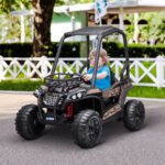 12V Dual Motor Kids Electric Ride-on UTV Toy with MP3/USB Music Connection, Suspension & Remote Control - Camo - Image 2