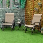 Outdoor Gliding Chairs Set Durable Compact for Patio, Bistro Tea Time, Perfect for Couples & Families, Gray - Image 8