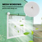 Mini Greenhouse, Portable Greenhouse with Roll-Up Door and 2 Mesh Windows, PE Cover, 78.7" x 29.5" x 74", Green - Image 7
