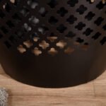 12" Steel Outdoor Side Table, Round Hollow Drum Patio End Table, Accent Table for Indoor and Outdoor, Black - Image 7