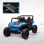 12V Ride On Truck, Battery Powered Electric Car for Kids w/ Remote Control, 4-Wheel Suspension & LED Lights - Image 3