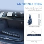 Quick Beach Cabana Canopy Umbrella, 6.5' Easy-Assembly Sun-Shade Shelter with Sandbags and Carry Bag, Cool UV50+ Fits Kids & Family, Blue Coconut Palm - Image 6