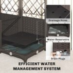 3PCS Plastic Planter Box with Trellis, Self-Watering Raised Garden Bed with Trellis and Automatic Watering Timer Kit - Image 5