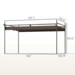 10' x 13' Metal Retractable Pergola Canopy, Outdoor Pergola for Garden, Patio, Backyard, Deck, Brown - Image 3