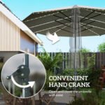 15ft Double-Sided Outdoor Umbrella with Solar Lights, UPF50+ Extra Large Aluminum Patio Umbrella with Crank - Image 7