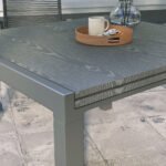 Patio Table for 6-8 People, Aluminum Frame Rectangle Garden Table with Wood Effect Steel Top, for Backyard, Dark Gray - Image 8
