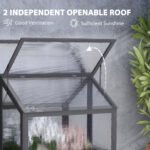 Raised Garden Flower Bed Kit with Greenhouse, Wooden Cold Frame Planter, 35.5" x 31.5" x 36", Gray - Image 6