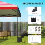 10 x 10 ft Pop Up Canopy Tent with One Push Setup, Outdoor Portable Instant Canopy Shelter w/ Roller Bag - Image 6