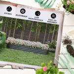 6.4' x 2' x 1' Galvanized Raised Garden Bed Kit, Metal Planter Box with Safety Edging, Dark Gray - Image 7