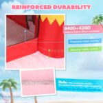 Inflatable Bounce House with Ball Pool, Basketball Hoop, Jumping Bouncy Castle with Blower for Indoor Outdoor, Pink - Image 5