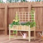 47" Wooden Raised Garden Bed with Trellis, Coutryside Style Elevated Planter Box Stand with Open Storage Shelf, Spacious Planting Area for Vegetables, Herbs, Flowers - Image 2