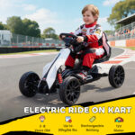 12V Electric Go Kart for Kids, Ride On Toy with EVA Tires, 2 Speeds, Adjustable Seat, Safety Belt for 3-8 Years - Image 4