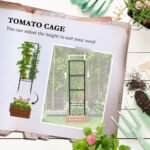 Galvanized Planter Box, 24" x 24" x 73.5" Raised Garden Bed with Tomato Cage for Climbing Vines, Brown - Image 4