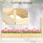 Wood Planter Box with Trellis for Climbing Plants, Raised Garden Bed for Outdoor Flowers Herbs, 91"x24"x43", Natural - Image 7