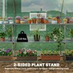 10'x11'x6' Walk-in Tunnel Greenhouse with Shelves, Mesh Door and Windows, Hoop House Greenhouse with PE Cover, Green - Image 4