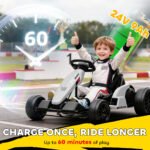 24V Electric Go Kart with Dual 150W Motors, Adjustable Seat & 11.2MPH High Speed, Slow Start, 5-Point Harness - Image 5