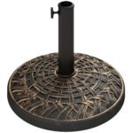 19" Patio Umbrella Base, 26 lbs Concrete Heavy Duty Umbrella Stand, Round Patio Umbrella Holder for 1.5"/1.9" Umbrella Poles for Outdoor, Lawn, Poolside - Image 9