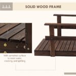 7' Garden Bridge with Pine Wood and Stained Finish for Backyard Ponds Creeks Streams Wood - Image 5