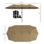13 ft. Extra Large Patio Umbrella with Easy Crank Handle, Vents for Outdoor, Patio, UPF30+, Navy Blue - Image 3