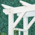 85" Wooden Garden Arbor for Wedding and Ceremony, Outdoor Garden Arch Trellis for Climbing Vines - White - Image 8
