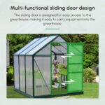 6' x 6' Greenhouse for Outdoors, Polycarbonate Greenhouse with Rain Gutter and Roof Vent, Aluminum Walk-in Green Houses for Outside for Patio Backyard Garden, Dark Green - Image 5