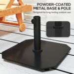 Square Patio Umbrella Base, 41 lbs Metal Umbrella Stand Base with Adjustable Foot Pads, Heavy Duty Patio Umbrella Holder for 1.3"/1.5"/1.9" Umbrella Poles for Outdoor, Lawn, Poolside - Image 5