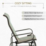 Gliding Lounger Chair, Single Rocker with Lightweight Metal & Mesh Construction, Tan - Image 5