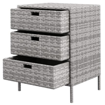 Patio PE Rattan Storage Cabinet with Wicker Pool Cabinet Organizer