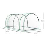 7' L x 3' W x 2.5' H Portable Tunnel Greenhouse for Outdoor Garden Hot House with 4 Zippered Doors, PVC Cover - Image 3