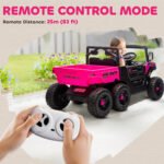 24V 4WD Kids Ride On Car with 6 Wheels Electric Ride On Car with Dump Bed, Remote for 3-8 Years, Pink - Image 7