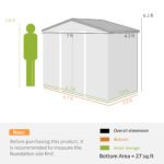 7' x 4' Outdoor Storage Shed, Garden Tool Metal Shed with Foundation Kit, Double Lockable Door, Air Vents and Sloping Roof, for Backyard, Patio, Lawn, Gray - Image 3
