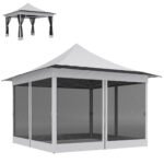 12 x 12 ft. Canopy Tent with Mesh Netting, UPF50+ Pop Up Tent with Carry Bag for Garden, Patio