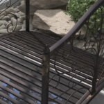 4’ Metal Arch Backyard Garden Bridge with Safety Siderails, Delicate Scrollwork, & Easy Assembly, Black Bronze - Image 8