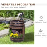 23" H Outdoor Water Fountain Wood and Plastic Rustic Apple Barrel Pump Garden Decor for Outside Backyard - Image 5