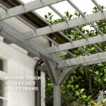 12' x 16' Outdoor Pergola, Wood Gazebo Grape Trellis with Stable Structure for Climbing Plant Support, Gray - Image 5