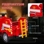 12V Ride on Fire Truck with Siren, Flashing Lights Fire Extinguisher, Soft Start, Horn Music, Red - Image 5