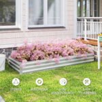 95" x 36" x 12" Galvanized Raised Garden Bed, Easy DIY and Cleaning for Growing Flowers, Herbs, Succulents, Silver - Image 6