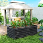 Galvanized Raised Garden Bed, Steel Outdoor Planters with Reinforced Rods, 71" x 36" x 23", Black - Image 7
