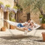 Outdoor Hammock 2-Person, with Pillow & Pad, 440 lbs Capacity, Cream White - Image 2