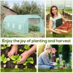 20' x 10' x 7' Walk-In Tunnel Greenhouse with Zippered Door & 8 Mesh Windows, Large Garden Green House Kit, Galvanized Steel Frame, Green - Image 7