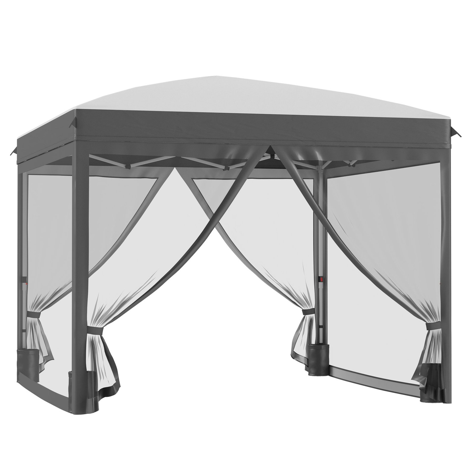 LI2ab019491890dfb.jpg 10' x 10' Pop Up Canopy Tent with Netting, Instant Sun Shelter, Tents for Parties, Height Adjustable, with Wheeled Carry Bag and 4 Sand Bags for Outdoor, Garden, Patio - Image 1