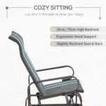Outdoor Patio Glider Rocker, Metal High-Back Chair for Outdoor Use - Gray - Image 5