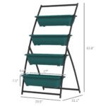 4-Tier Vertical Raised Garden Planter with 4 Boxes, Outdoor Plant Stand Grow Container for Vegetable & Flowers, Green - Image 3