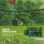 Walk-in Crop Cage, Plant Protectors from Animals with Roll Up Zippered Door, 7.9' x 3.9' x 6.1', Green - Image 5