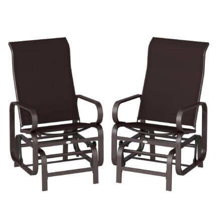 Gliding Lounger Chair Set of 2 with Single Rockers