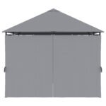 10' x 13' Outdoor Patio Gazebo, Canopy Shelter with 6 Removable Sidewalls & Steel Frame for Garden, Lawn, Backyard & Deck, Gray - Image 7