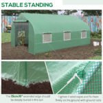11.5' x 10' x 6.5' Outdoor Portable Walk-In Tunnel Greenhouse with Windows-Deep Green - Image 6